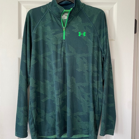 Men’s Under Armour Green Camo Dri-fit Pullover - Size M - Picture 1 of 2